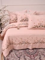 Omnia Trading Sky Blossom Luxury Quilted Comforter with Floral Embroidery
